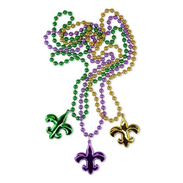 MARDI GRAS BEAD NECKLACES (BAG OF 12)
