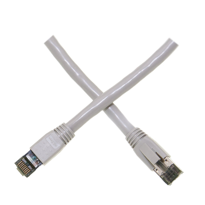 7ft Cat8 Gray S/FTP Patch Cable, 40Gb, 2GHz, Molded Boot