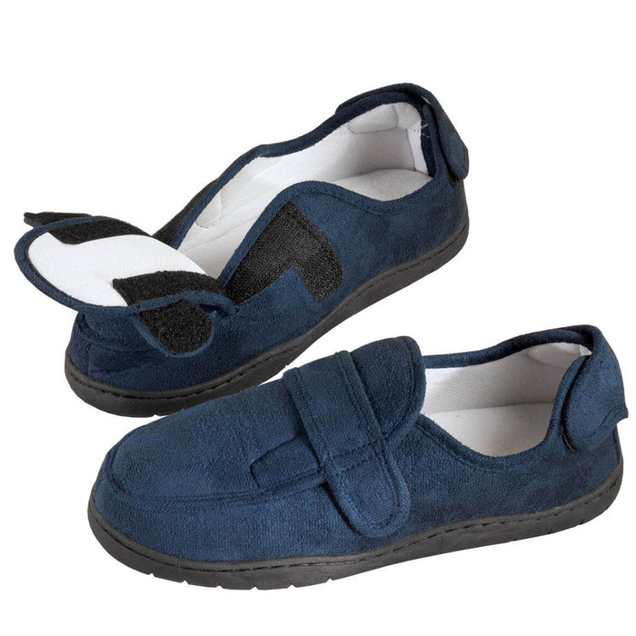 Plush Adjustable Slipper-MED-Navy Blue