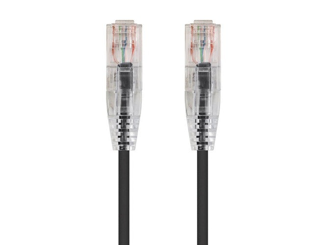 SlimRun Cat6 Ethernet Patch Cable, Snagless RJ45, Stranded, 550MHz, UTP, Pure Bare Copper Wire, 28AWG, 20ft, Black