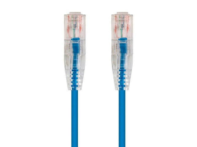 SlimRun Cat6 Ethernet Patch Cable, Snagless RJ45, Stranded, 550MHz, UTP, Pure Bare Copper Wire, 28AWG, 50ft, Blue