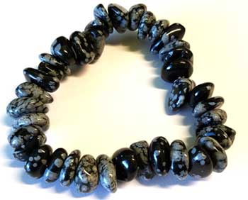 Womens Jewelry Bracelet Snowflake Obsidian Gemstone Recognise Release Wrong Types Of Thinking