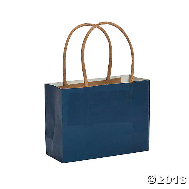 Small Navy Kraft Paper Gift Bags
