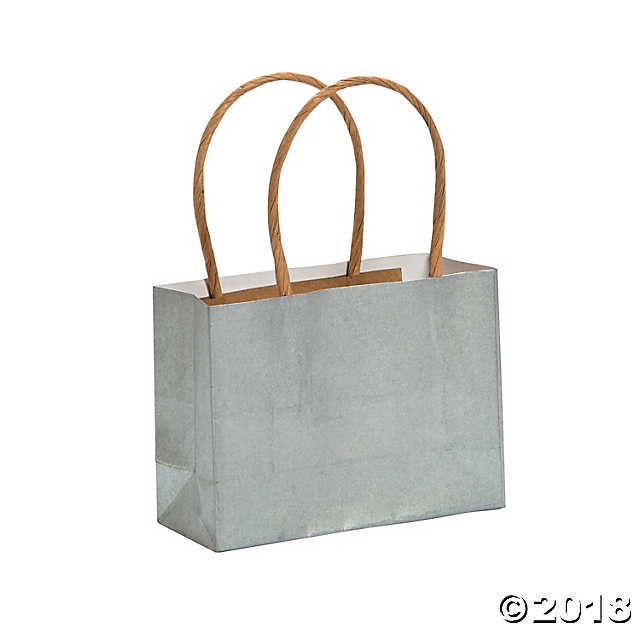 Small Silver Kraft Paper Gift Bags