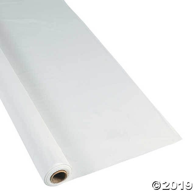 Extra Long White Plastic Tablecloth Roll
